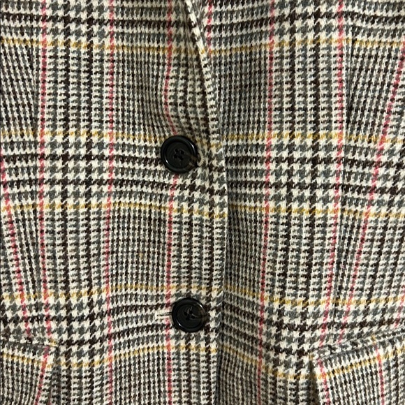 J.Crew Regent Blazer Jacket Plaid Houndstooth Wool Blue Stand Collar New Size 6 - Picture 5 of 12